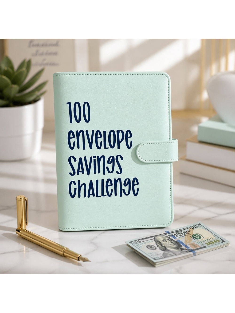 100 Envelope saving Challenge Blue New